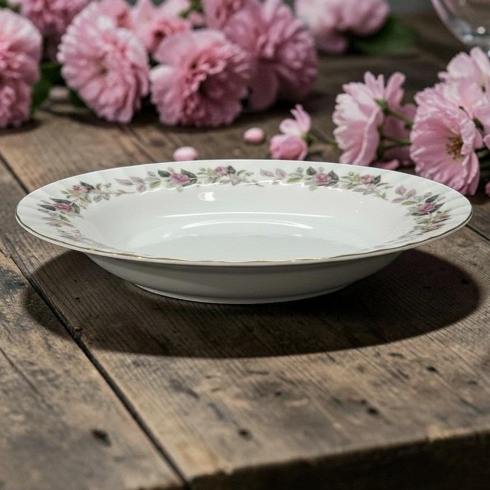 Creative Fine China Regency Rose Oval Serving‎ Bowl, Vintage Porcelain Serveware
